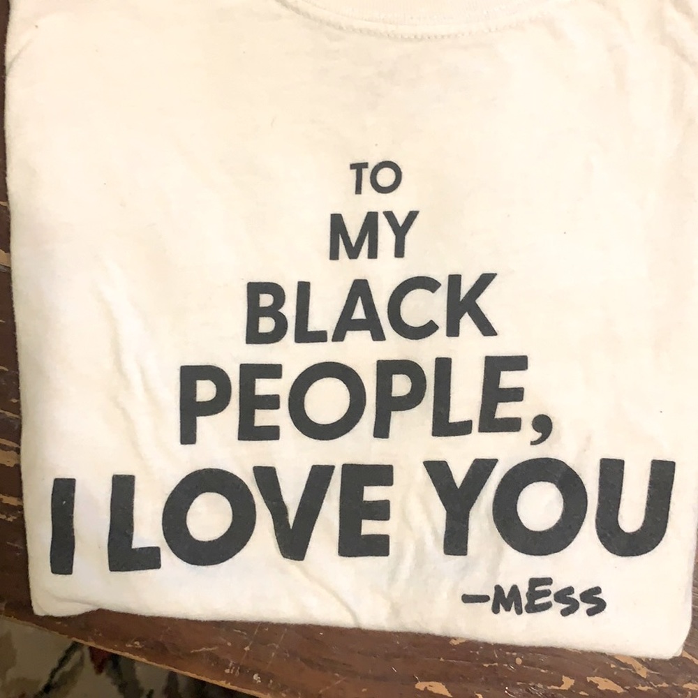 Size medium message T-shirt.